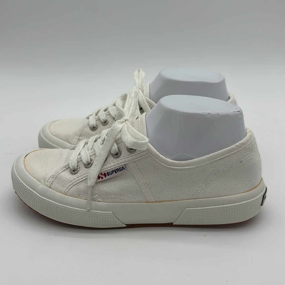 Superga Women's Cotu Classic 2750 White Canvas Sneakers Sz 37.5 US 7 EUC - Picture 4 of 16